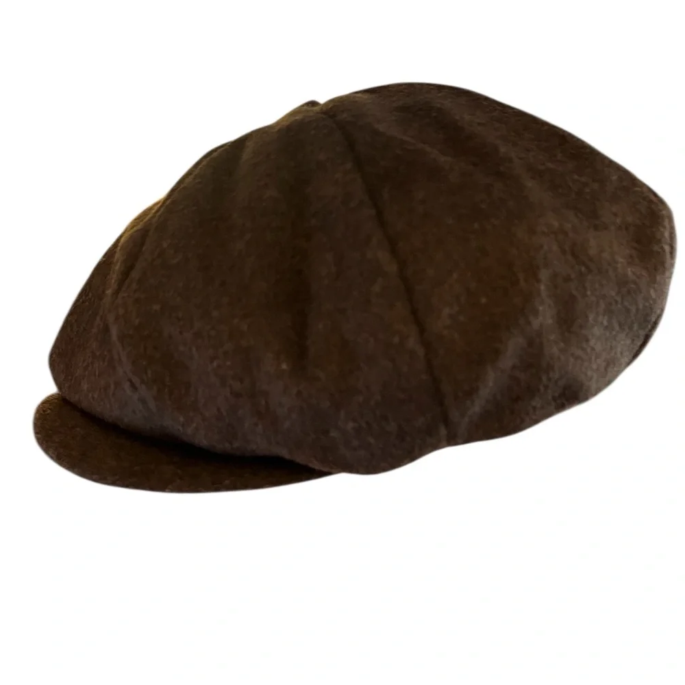 Stefeno Brown Cashmere newsboy cap size Medium - Picture 4 of 11